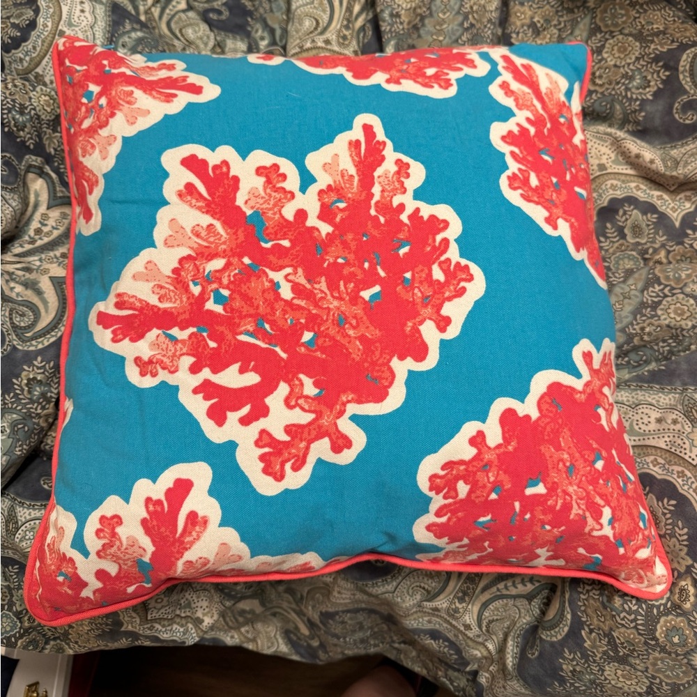 Simply Southern Coral Patterned Pillow